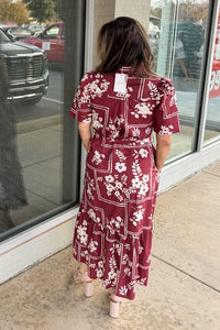 Entro Red Bean Midi Dress back