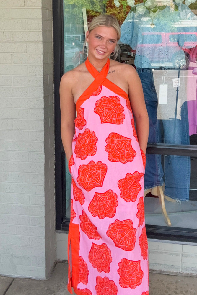 Vacay Time Maxi Dress-Pink