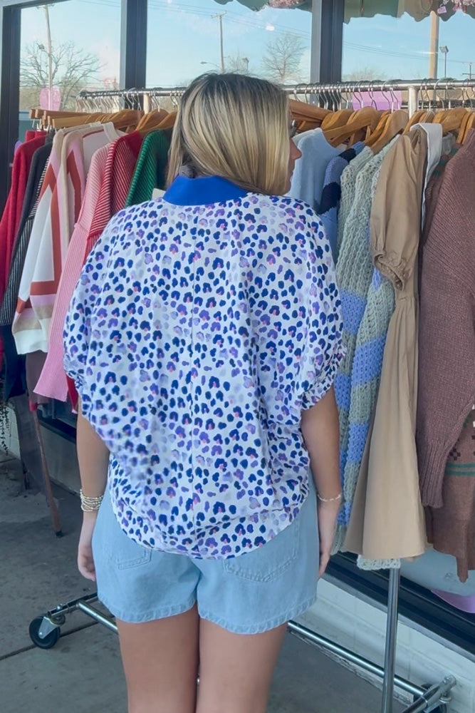 Mixed Emotions Dolman Sleeve Top-Blue - Simply Dixie Boutique