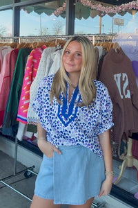 Mixed Emotions Dolman Sleeve Top-Blue - Simply Dixie Boutique