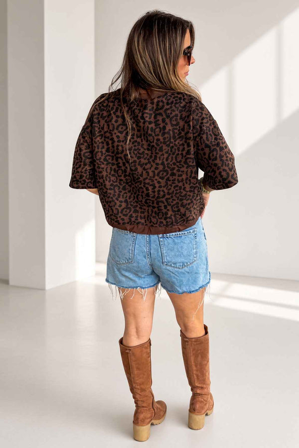 Wild And Free Animal Print Top-Brown