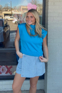 Entro Bright Blue Sleeveless Sweater