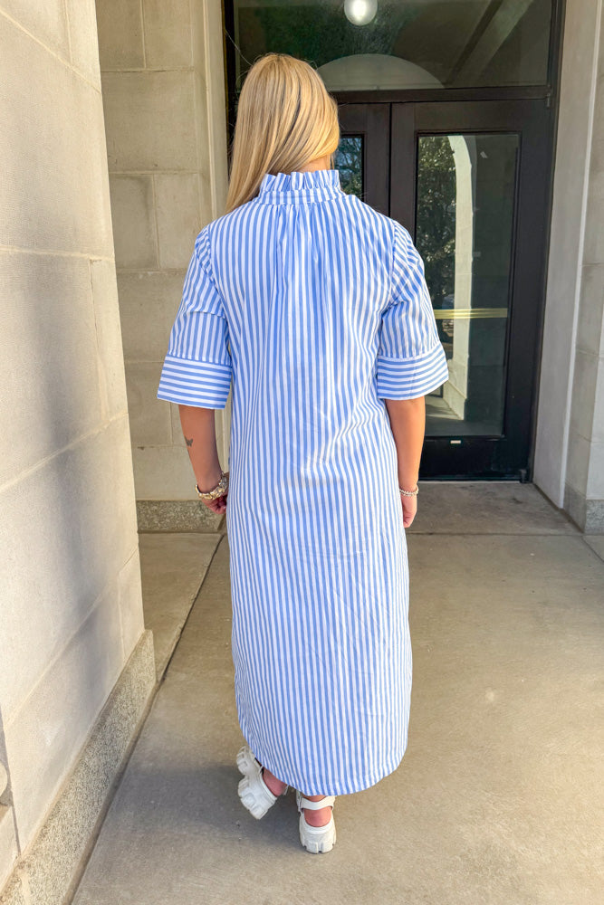 Properly You Midi Dress-Blue