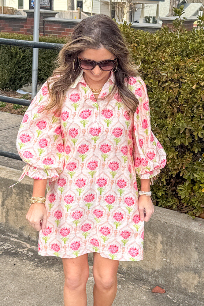 Entro Shift Dress WIth Tie Sleeves