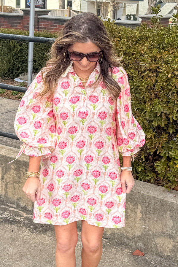 Entro Shift Dress WIth Tie Sleeves