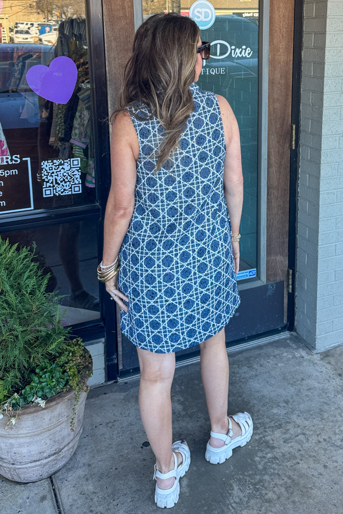 Entro Chambray Sleeveless Dress Back