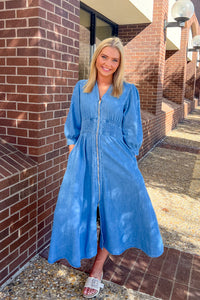 Entro Denim Zipper Front Dress