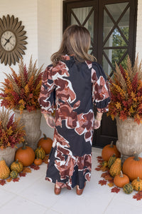Entro Fall Floral Maxi Dress Back