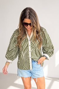 Entro Geometric Top Button Down
