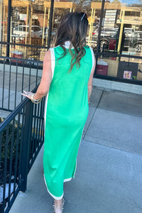 Entro Green Scuba Midi Dress Back