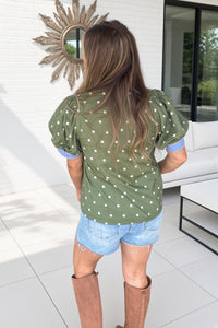 Entro Green Polka Dot Top Back
