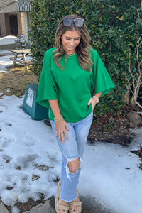 Entro Kelly Green Relaxed Sleeve Top Simply Dixie