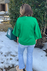 Entro Kelly Green Relaxed Sleeve Top Back