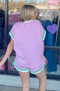 Entro Clothing Scuba Shorts Set Pink | Simply Dixie Back