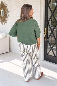 Entro Pinstripe Pants Front Pockets Back