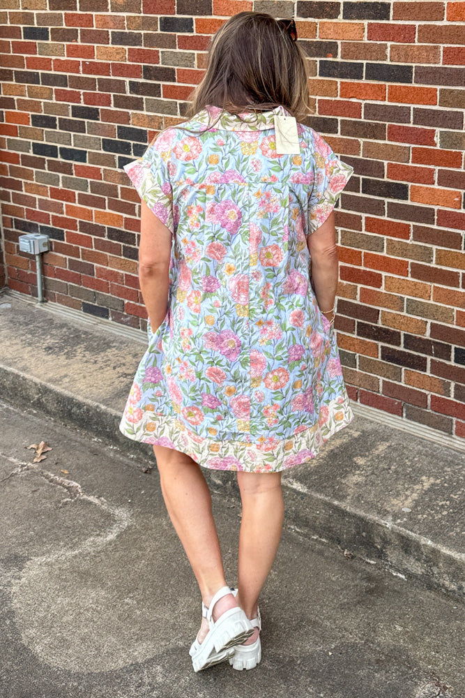 Entro Spring Floral Short Dress Back
