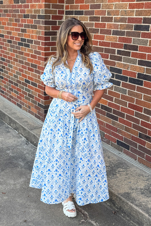 Entro Blue Floral Maxi Dress