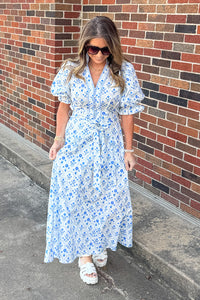 Entro Clothing Blue Floral Maxi Dress