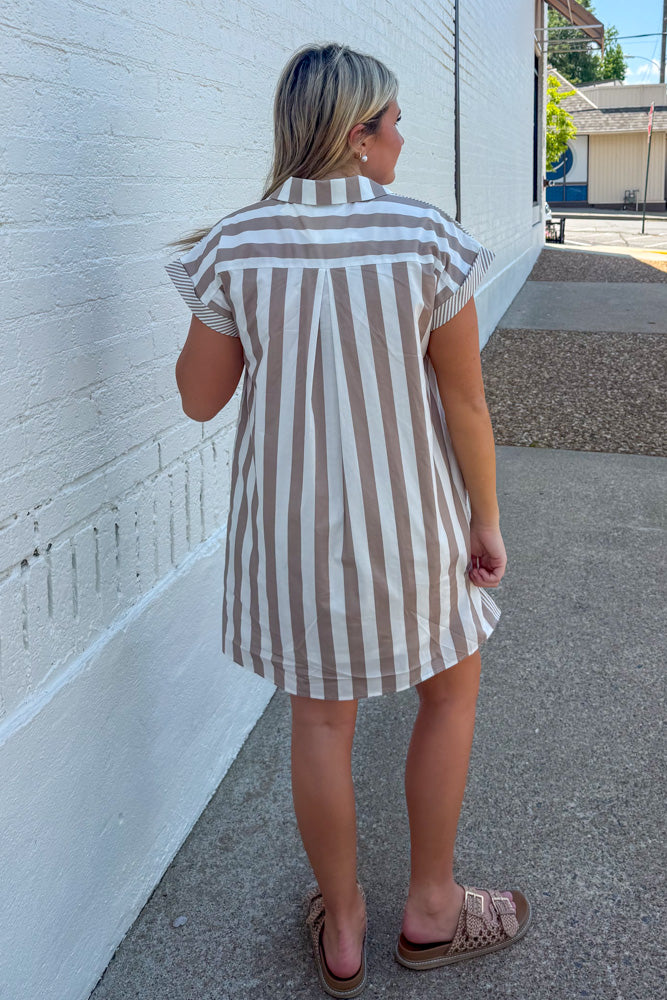Effortless Look Dress-Taupe