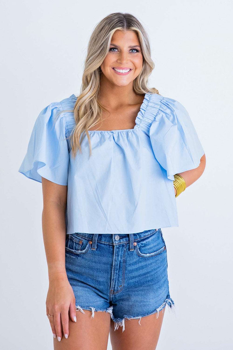 Let's Have Brunch Top - Blue