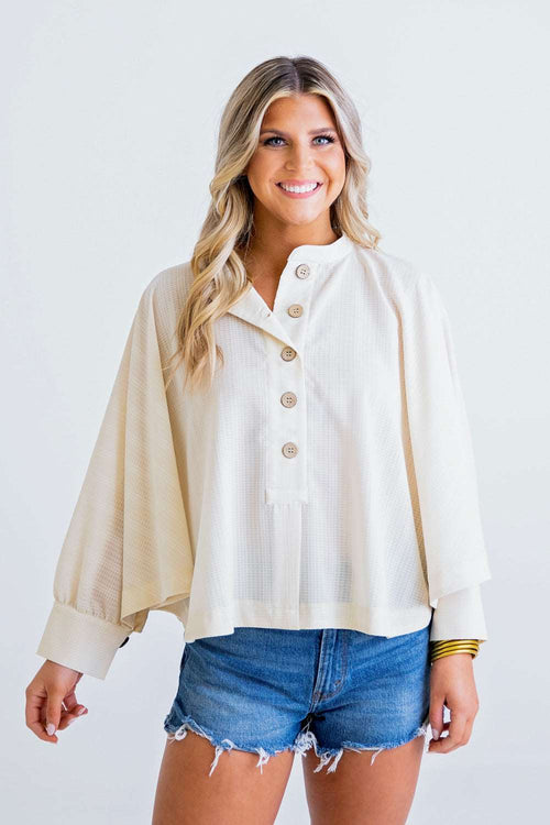 SALE-Meet Me On The Shore Top - Ivory