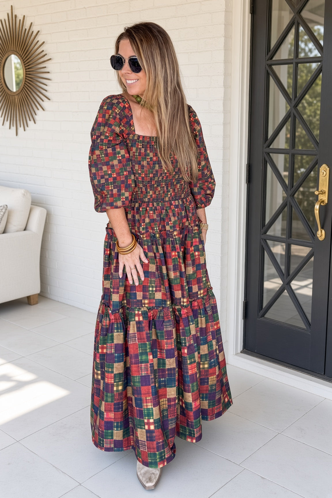 Fall Plaid Maxi Dress