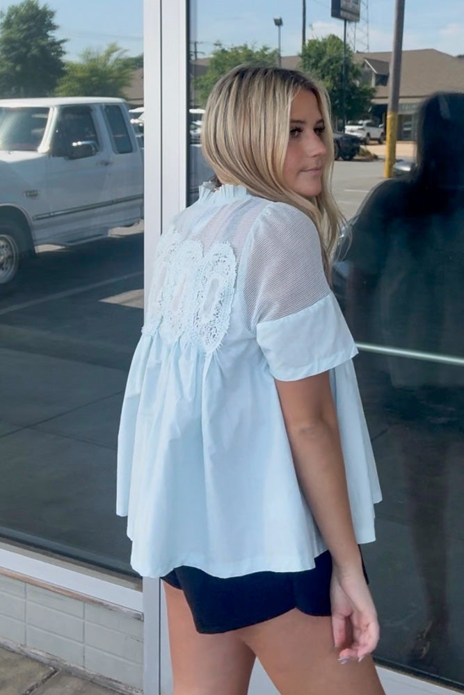 It's Fate Mesh Top-Baby Blue