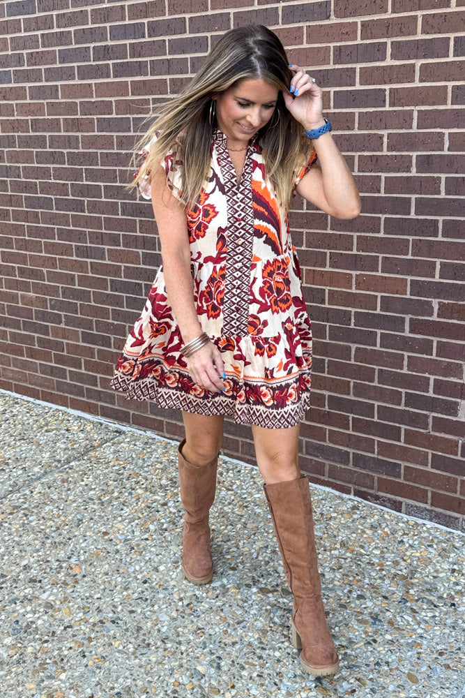 Fate Brand Fall Floral Dress