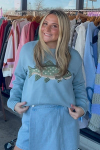 Blue Sweater With Fish On It