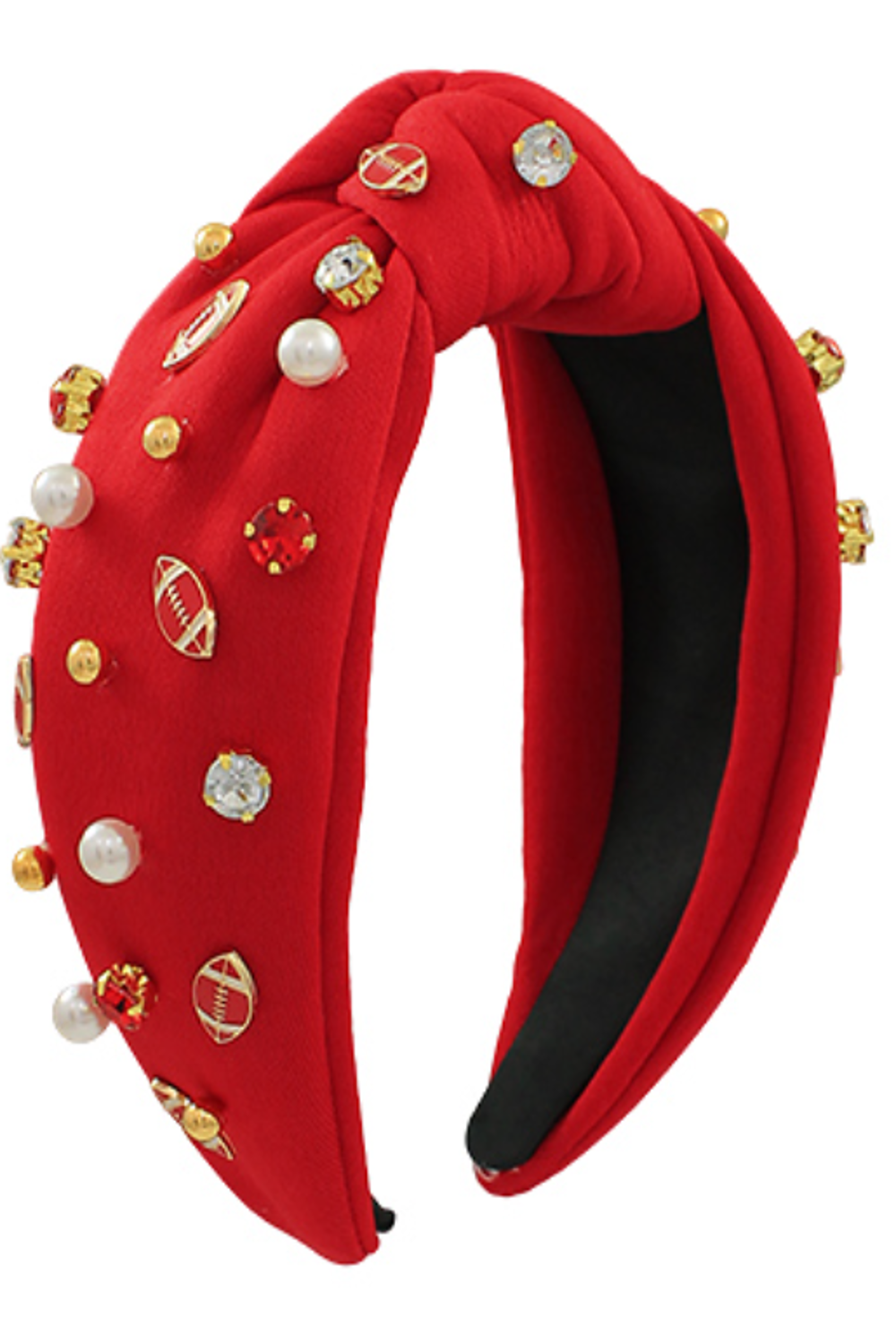 Gameday: Football And Jewel Headband-Red