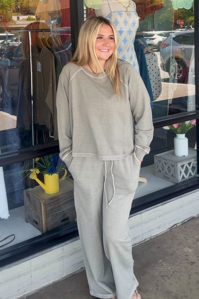 Zenana French Terry Pants Set