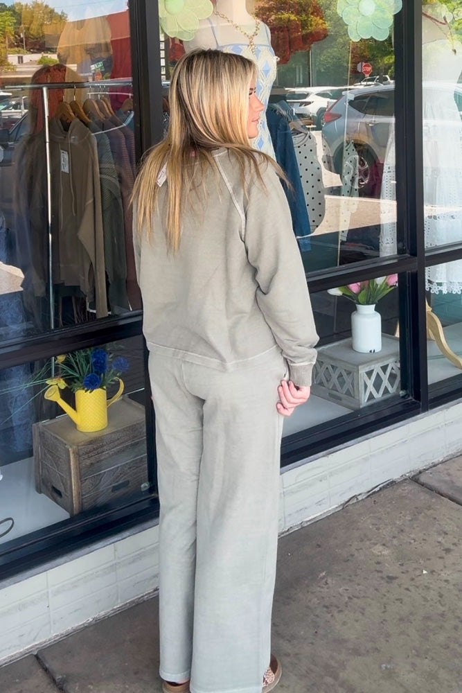 Zenana French Terry Pants Set back