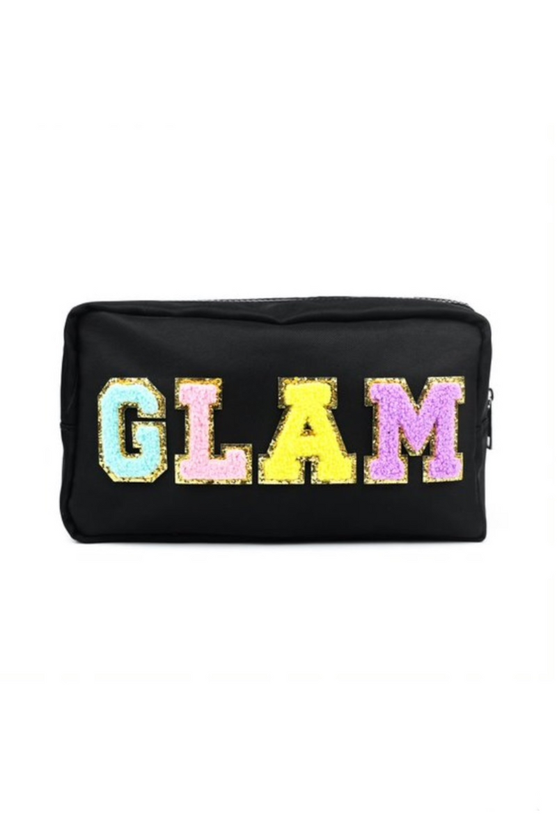 GLAM Varsity Letter Cosmetic Bag
