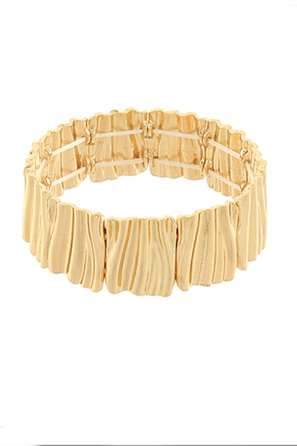 Gold Bumpy Square Stretch Bracelet