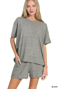Soft Melange Short Sleeve Tee and Shorts Set