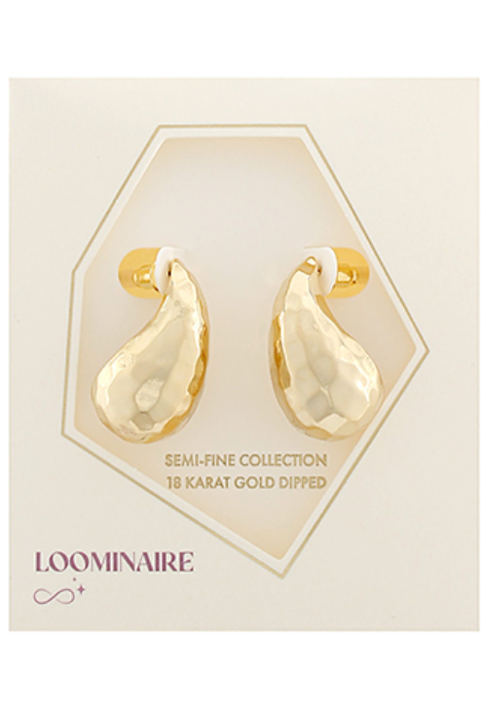 Hammered Teardrop Earrings-Gold