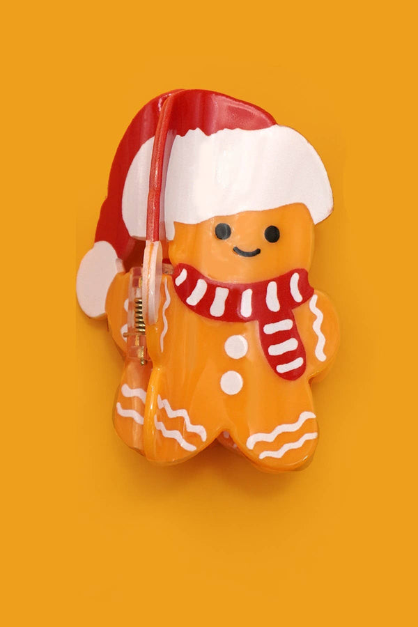 Holiday Gingerbread Man Claw Clip