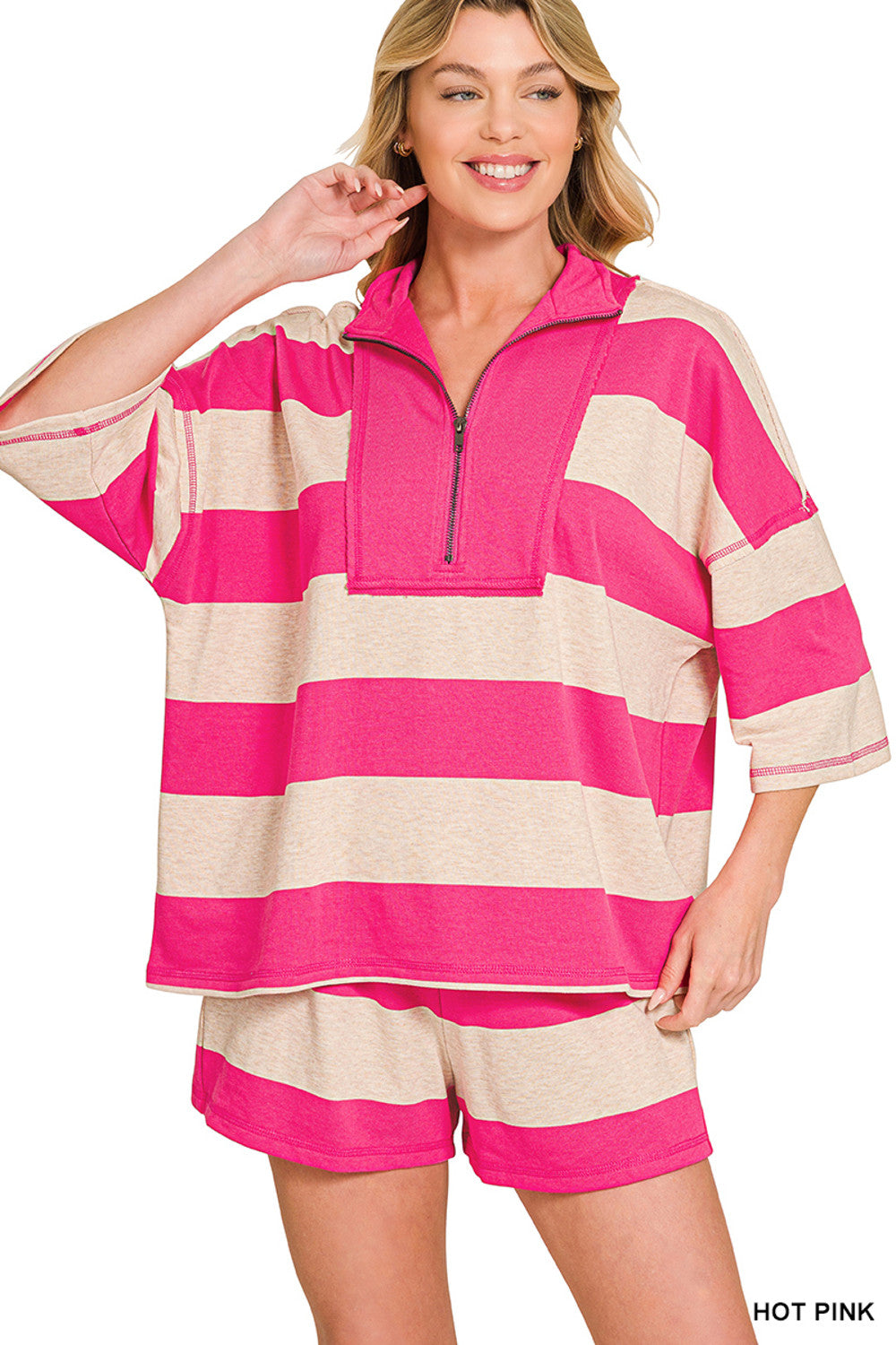 PRE-ORDER (Ships 7/9) Zenana-French Terry Color Block Top and