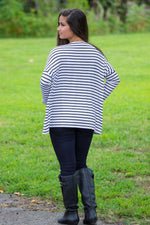 SALE-The Perfect Piko Tiny Stripe Top-White/Black