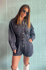My Best Self Romper-Black Denim