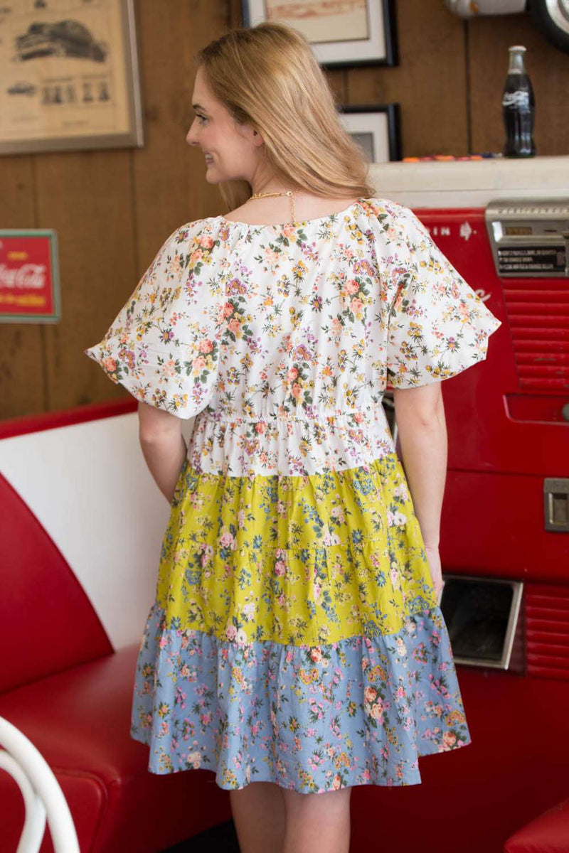 First Class Treatment Floral Dress-Multi