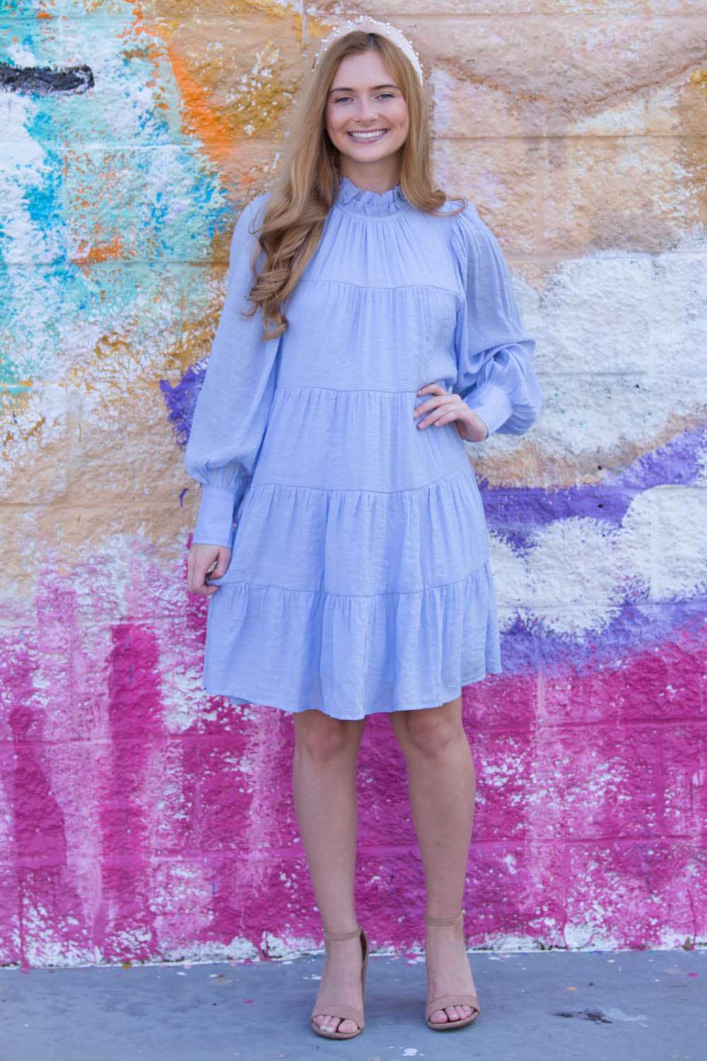 Don't Mock Me Dress-Baby Blue
