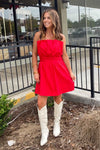 Fallen Petals Dress-Red