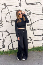 Drawn To You Pants-Black