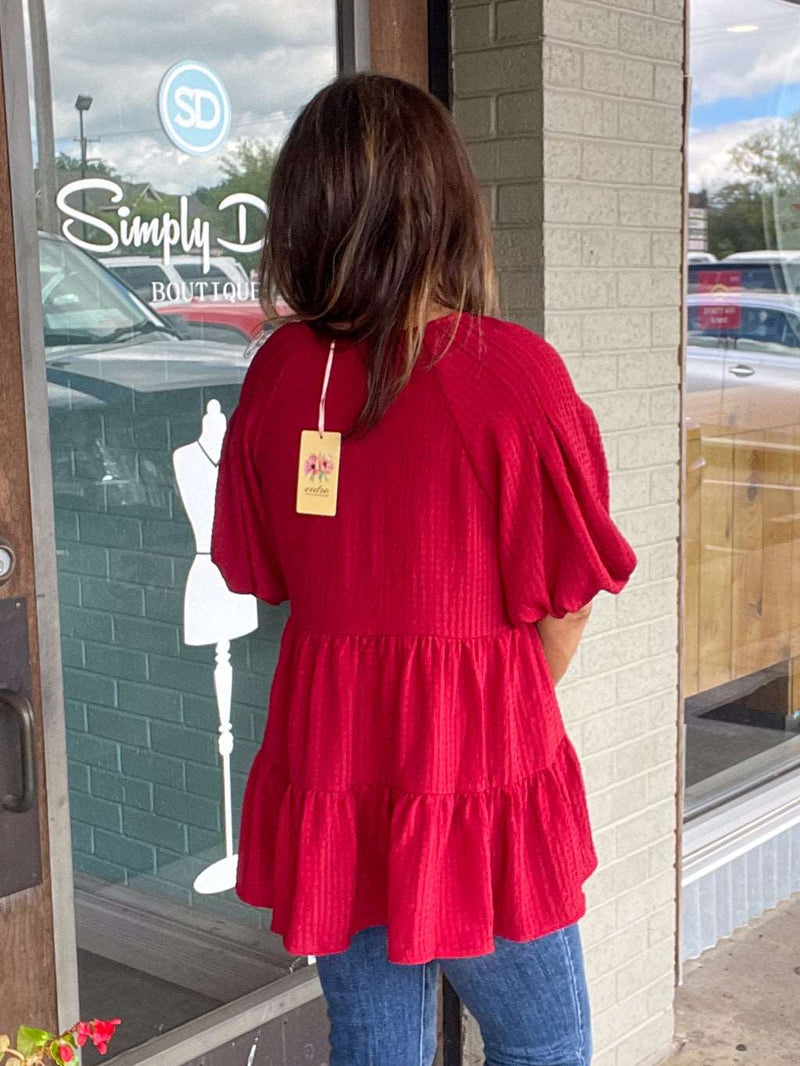 Our Beautiful Love Top-Scarlet