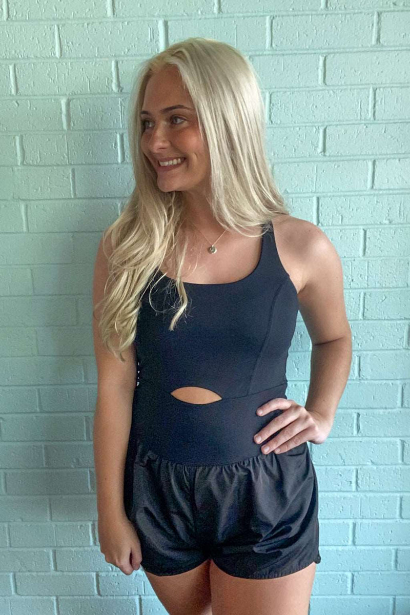 All The Way Romper-Black