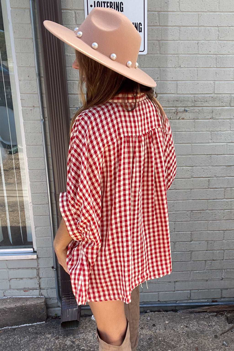 All Too Well Top-Red/Cream