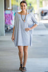 SALE-The Perfect Piko Half Sleeve Tunic-Grey/White