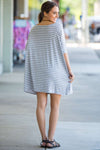 SALE-The Perfect Piko Half Sleeve Tunic-Grey/White