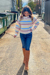 LeLis Textured Striped Multi color Sweater